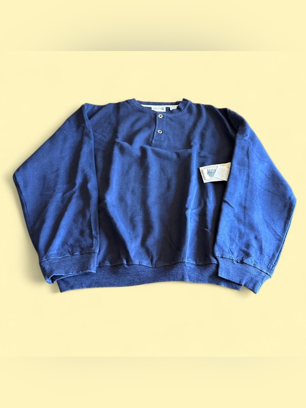 Vintage Fieldmaster Heavyweight Henley Sweatshirt Navy Men’s L NWT